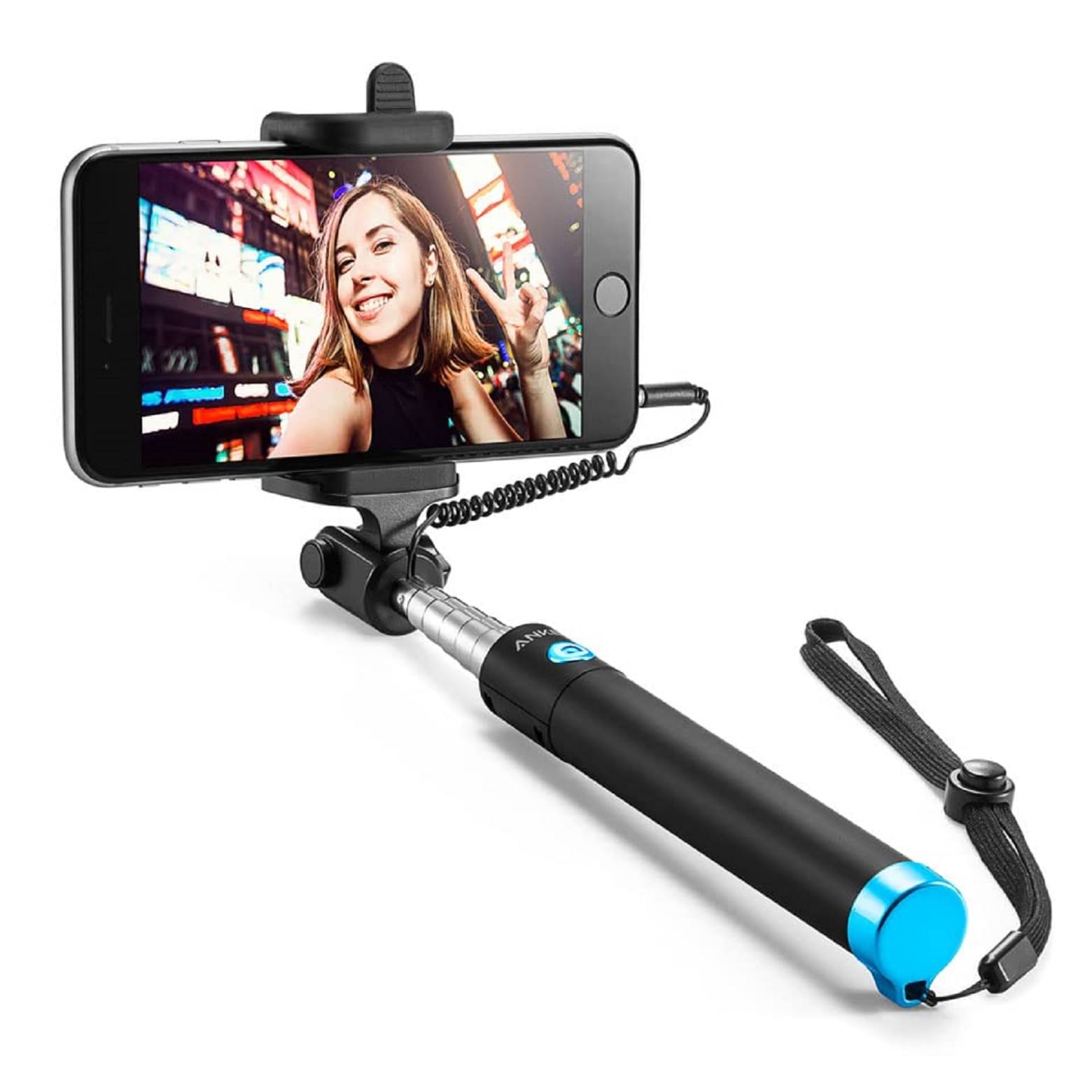     			Iivaas Aux Wire Selfie Stick ( Black )
