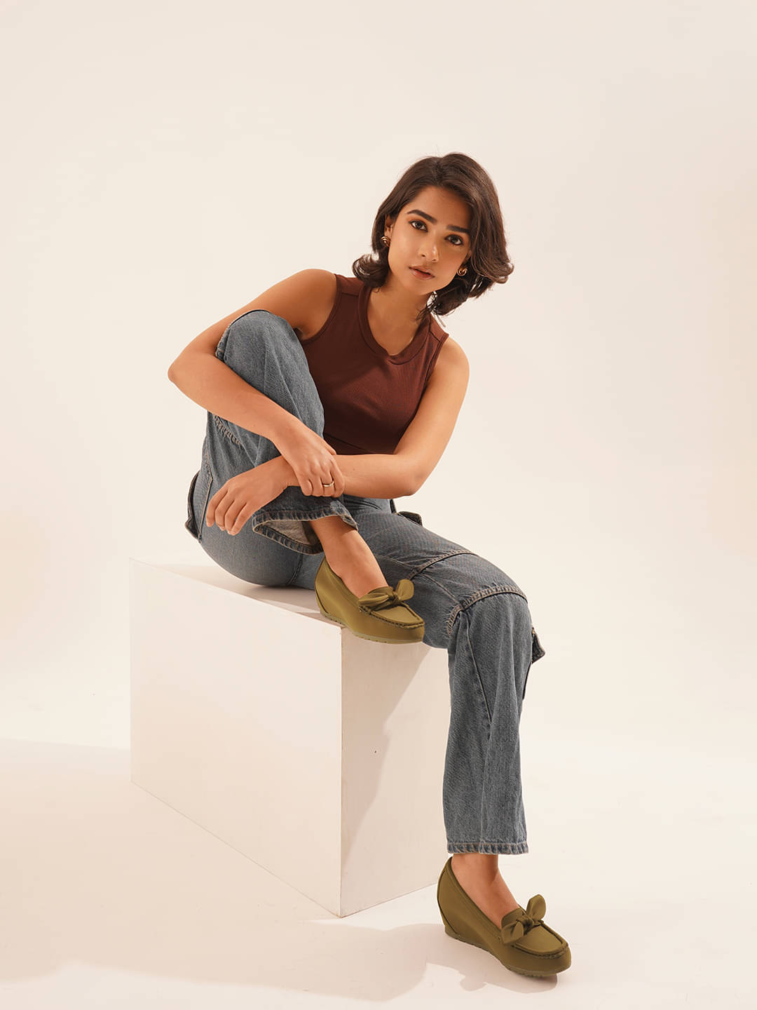     			JM Looks Olive Women's Loafers