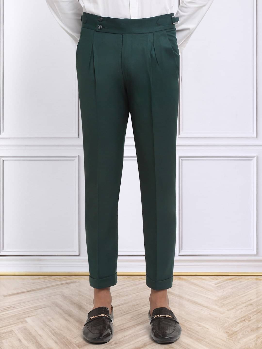    			Klotthe Slim Men's Formal Trouser - Dark Green ( Pack of 1 )