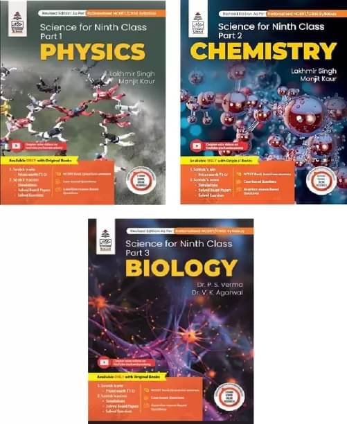 LAKHMIR SINGH & MANJIT KAUR SCIENCE FOR CLASS 9th PART-1 (PHYSICS) PART-2 (CHEMISTRY) PART-3 (BIOLOGY) NEW EDITION 2025-26 COMBO SET OF 3 BOOKS Paperback – 14 December 2024 LAKHMIR SINGH & MANJIT KAUR SCIENCE FOR CLASS 9th PART-1 (PHYSICS) PART-2 (CHEMISTRY) PART-3 (BIOLOGY) NEW EDITION 2025-26 COMBO SET OF 3 BOOKS Paperback – 14 December 2024
