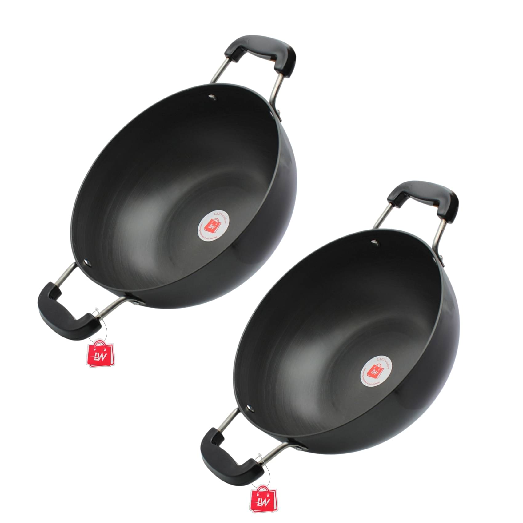 LAZYWINDOW Non coated Aluminium Deep Kadhai Induction Bottom Stainless Steel Handle 3 Thickness mm 25 cm Diameter ( 3 L ) LAZYWINDOW Non coated Aluminium Deep Kadhai Induction Bottom Stainless Steel Handle 3 Thickness mm 25 cm Diameter ( 3 L )