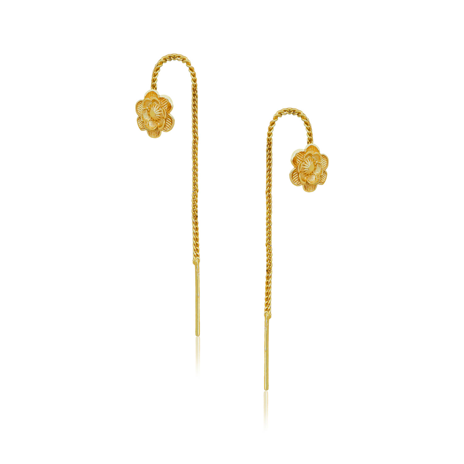     			LUV FASHION Golden Ear Chain Earrings ( Pack of 1 )