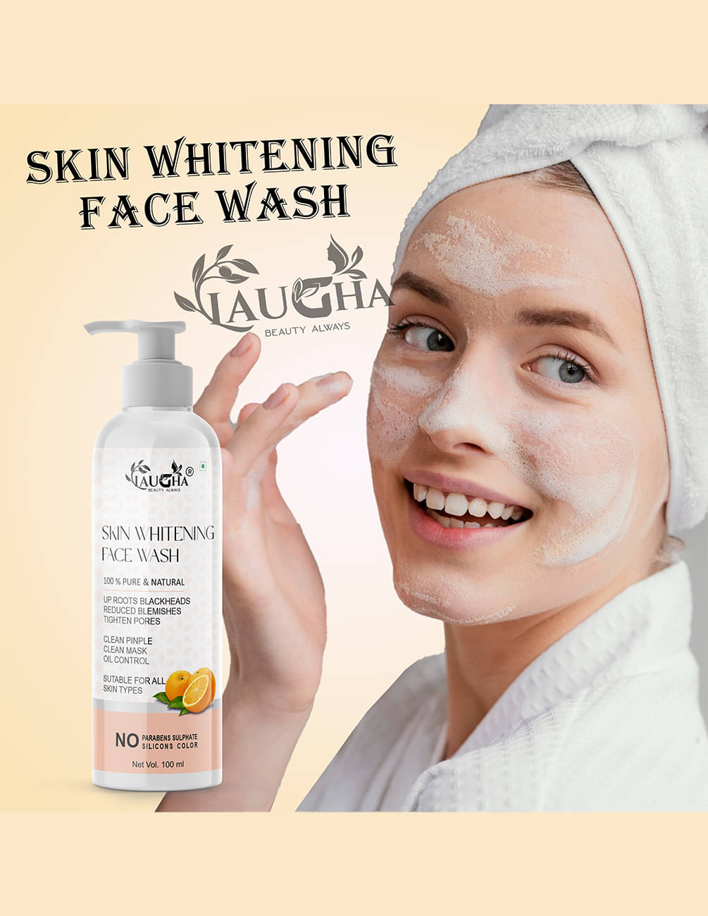     			Laugha - Uneven Skin Tone Reducing Face Wash For All Skin Type ( Pack of 1 )