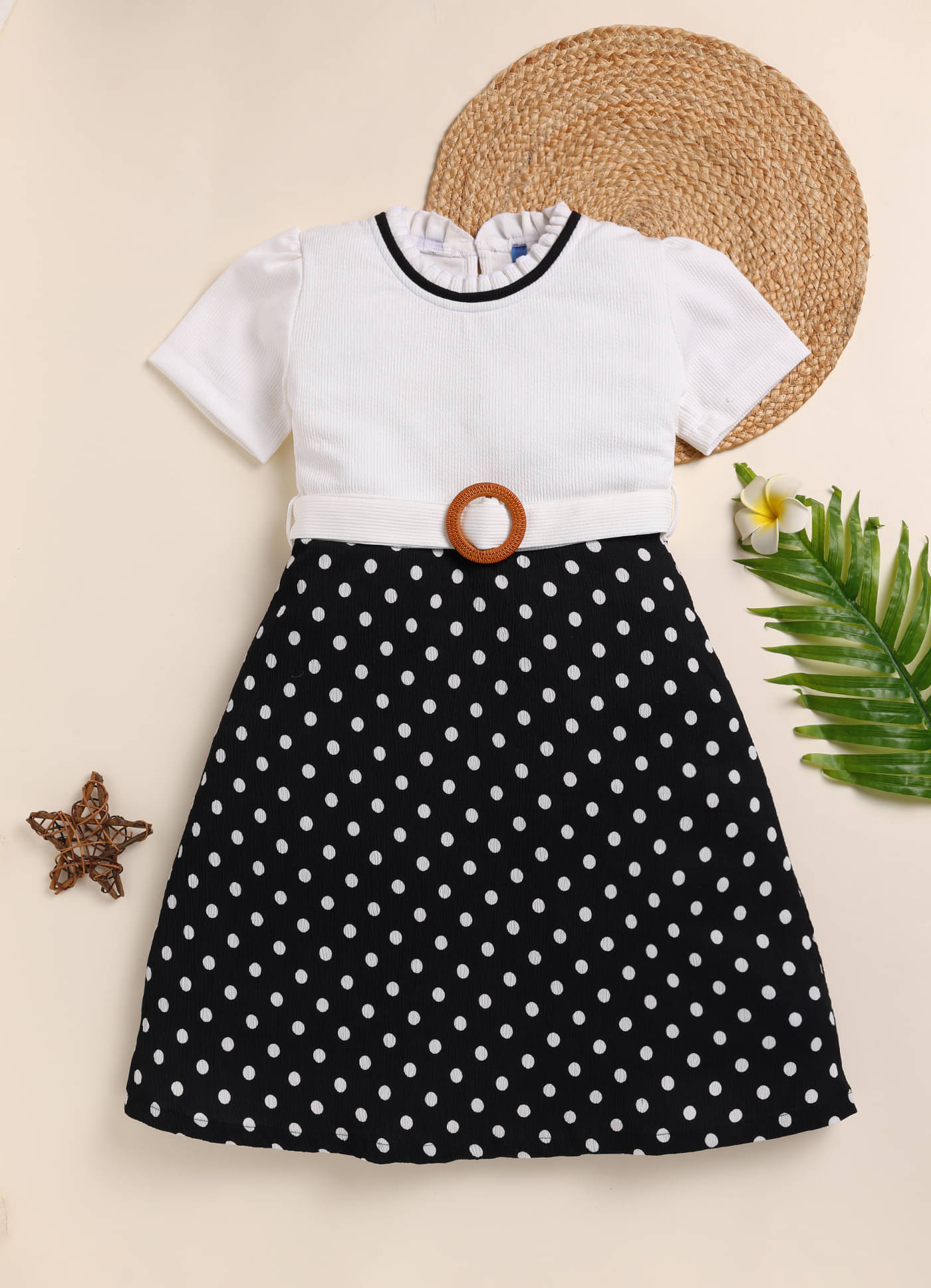 Lazy Shark Cotton Blend Dress For Girls ( Pack of 1 , White ) Lazy Shark Cotton Blend Dress For Girls ( Pack of 1 , White )