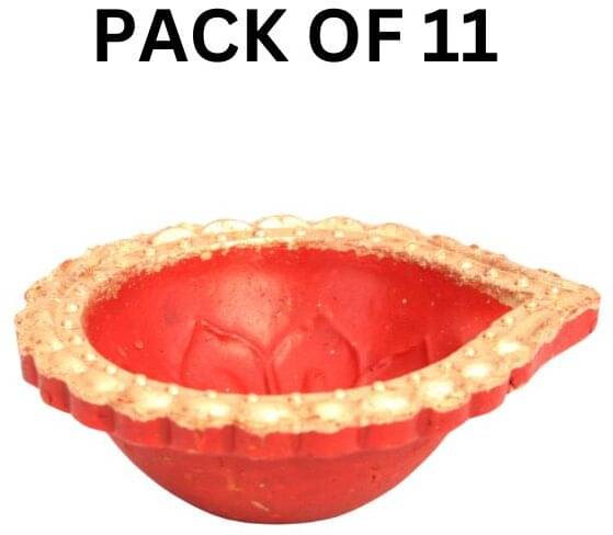     			MUD ARTISTRY Terracotta Floor Diya - Pack of 11