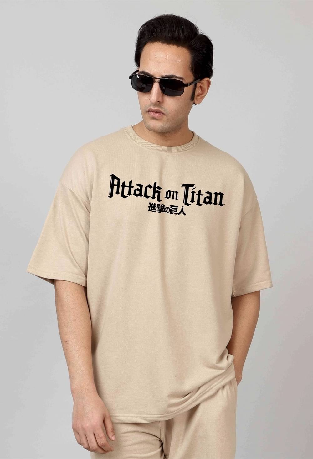 Montera India Cotton Blend Oversized Fit Printed Half Sleeves Men's Round T-Shirt - Beige ( Pack of 1 ) Montera India Cotton Blend Oversized Fit Printed Half Sleeves Men's Round T-Shirt - Beige ( Pack of 1 )