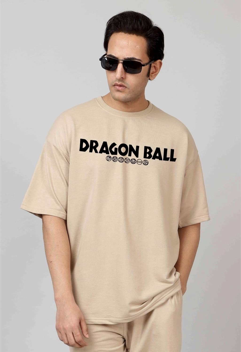 Montera India Cotton Blend Oversized Fit Printed Half Sleeves Men's Round T-Shirt - Beige ( Pack of 1 )