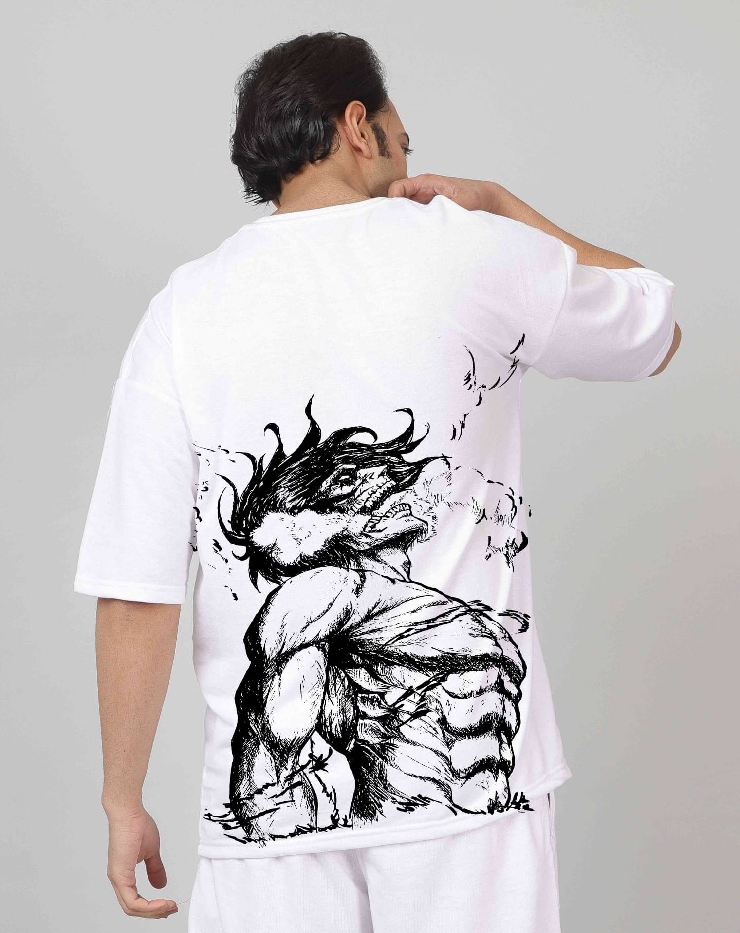     			Montera India Cotton Blend Oversized Fit Printed Half Sleeves Men's Round T-Shirt - White ( Pack of 1 )