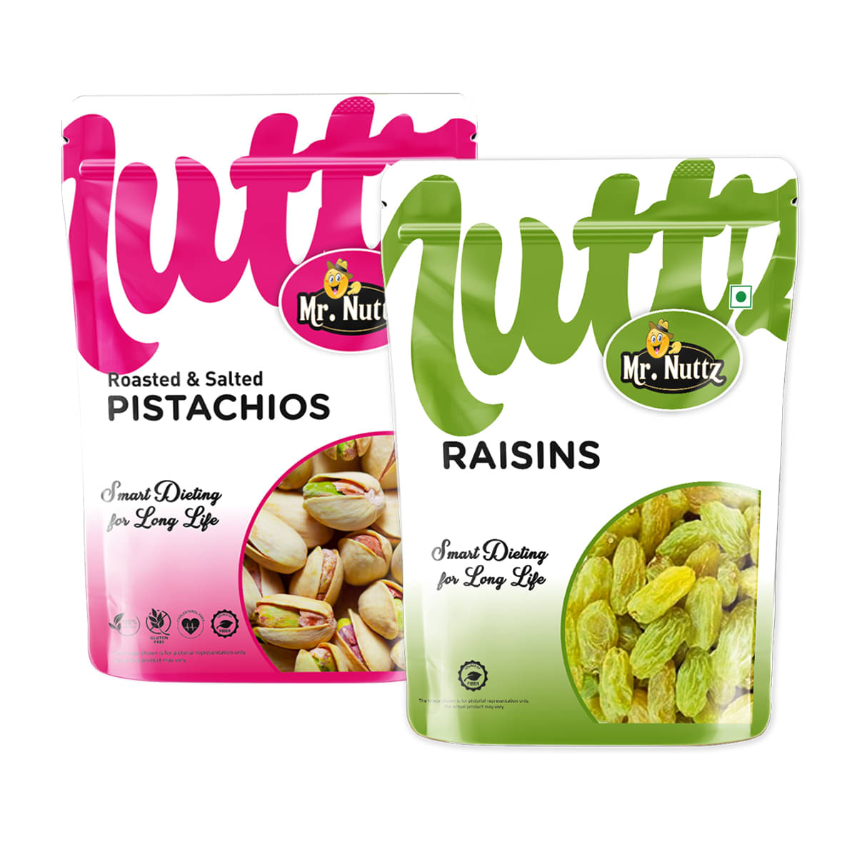 Mr.Nuttz Mixed Fruits Pistachios & Raisins Combo Pack 2x250g (500g) Mr.Nuttz Mixed Fruits Pistachios & Raisins Combo Pack 2x250g (500g)
