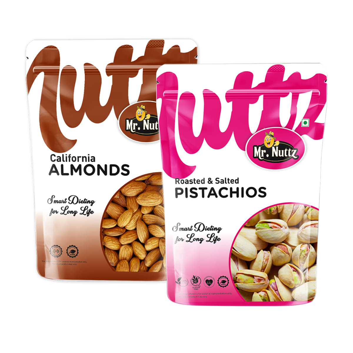     			Mr.Nuttz Mixed Nuts Almond & Pistachios Combo Pack 2x250g(500g) Pack of 2