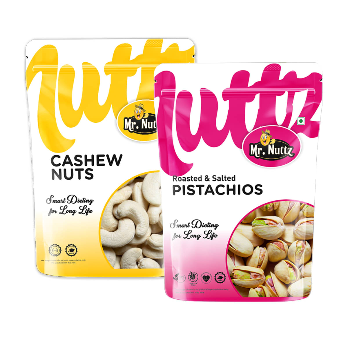 Mr.Nuttz Mixed Nuts Cashew & Pistachios Combo Pack 2x250g (500g) Mr.Nuttz Mixed Nuts Cashew & Pistachios Combo Pack 2x250g (500g)