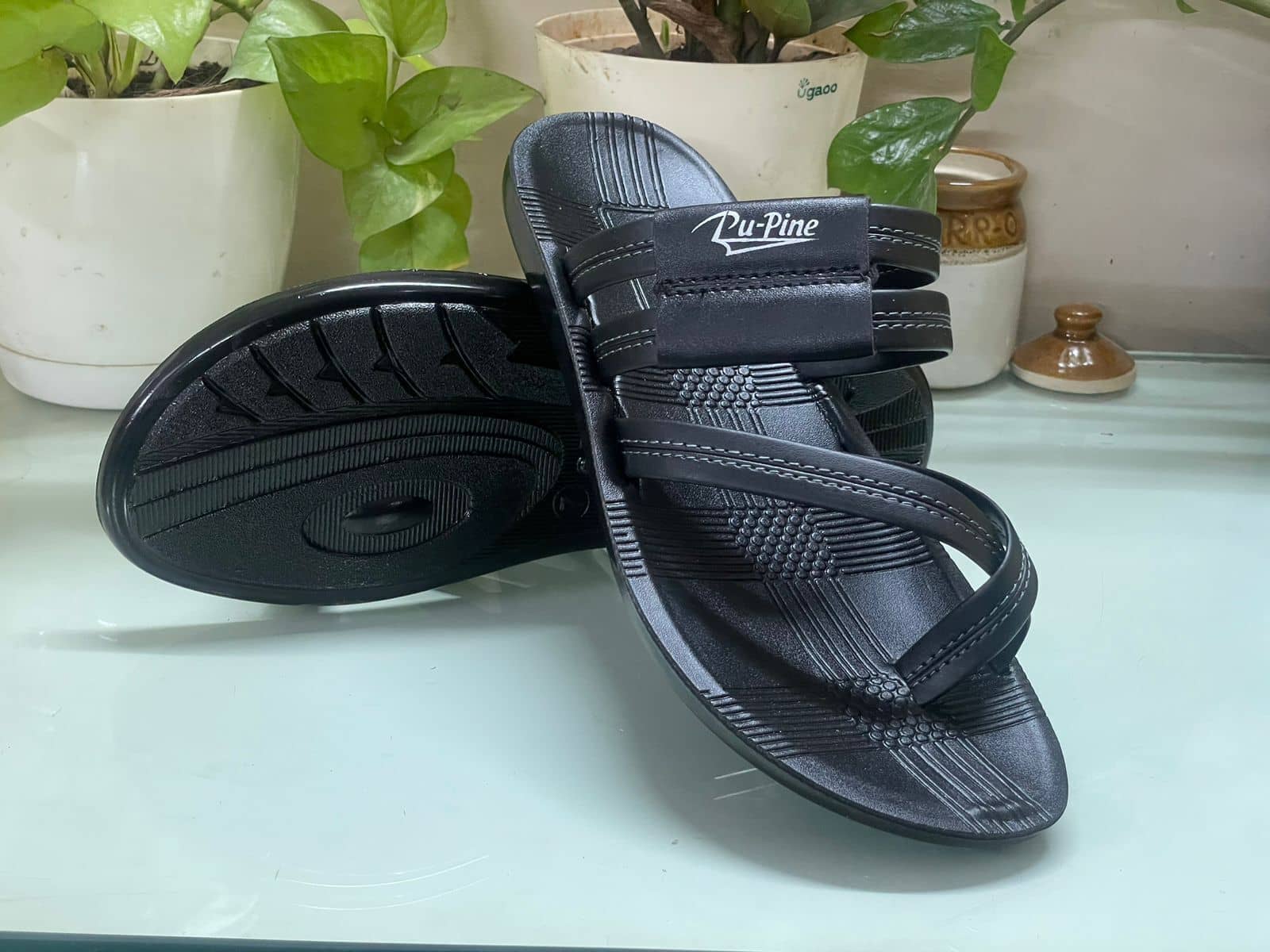 PUPINE Black Men's Thong Flip Flop
