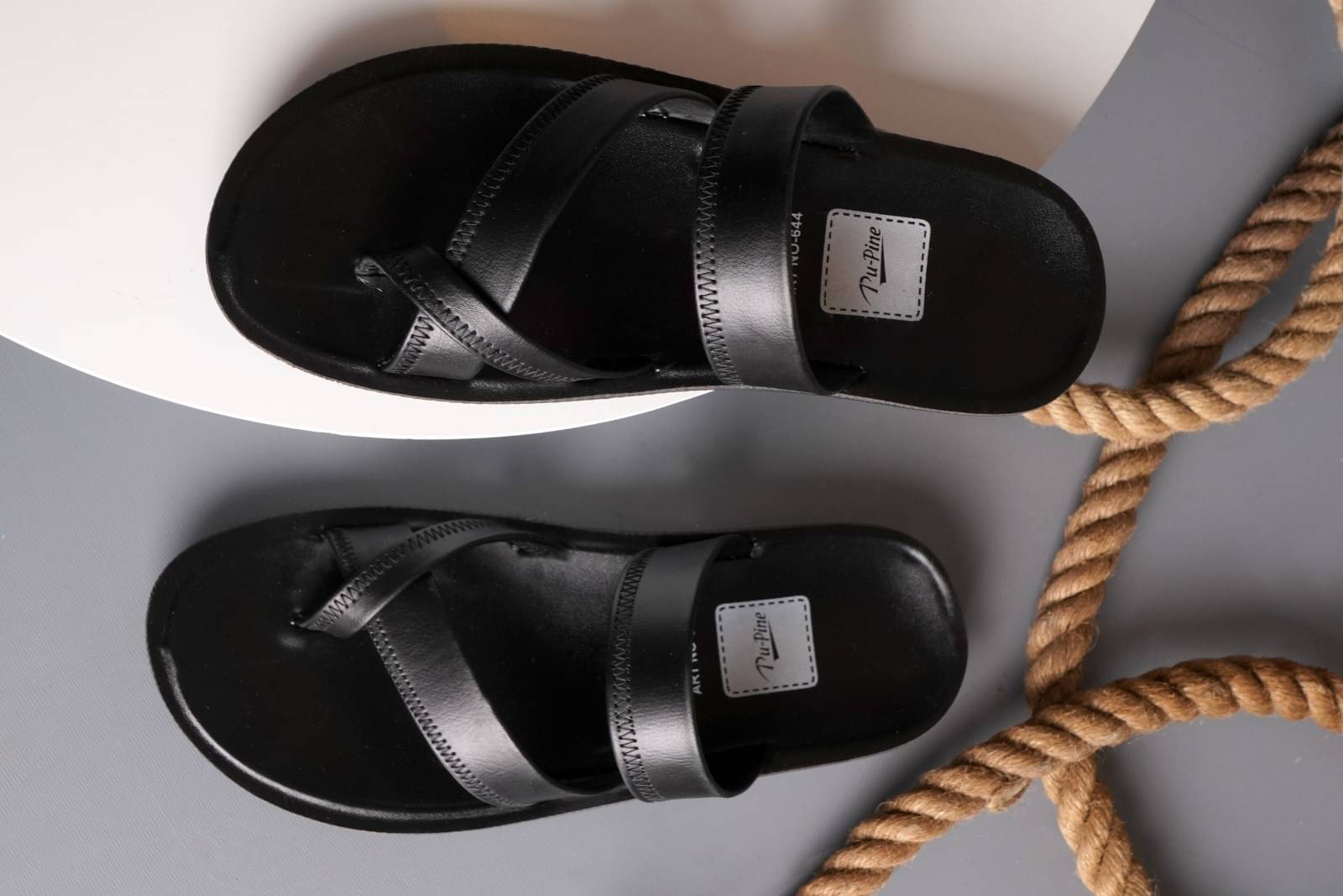     			PUPINE Black Men's Thong Flip Flop