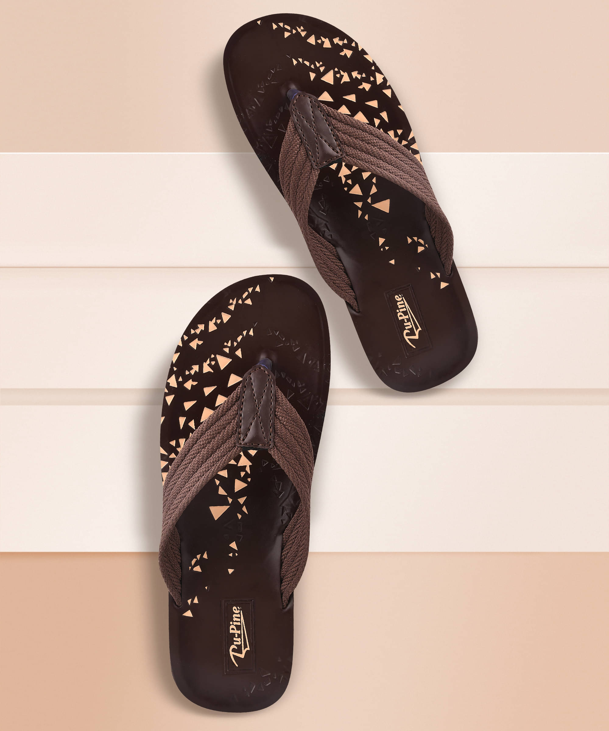     			PUPINE Brown Men's Thong Flip Flop