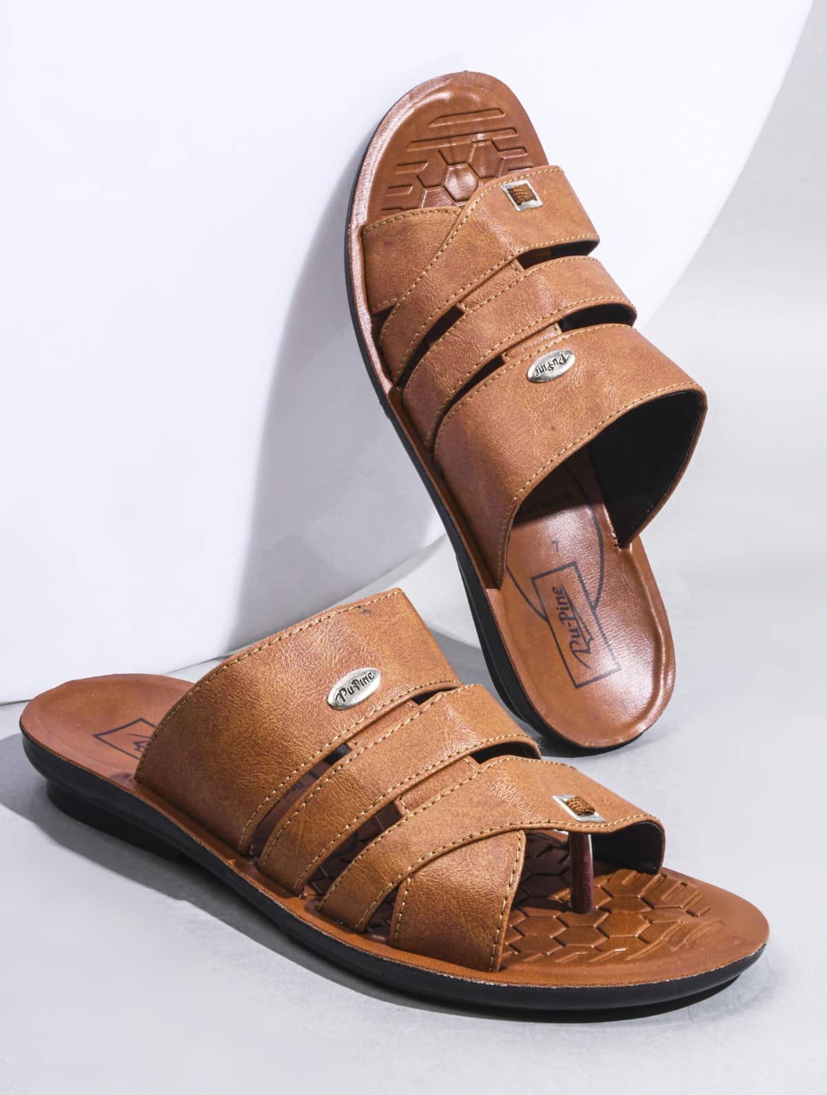 PUPINE Tan Men's Thong Flip Flop