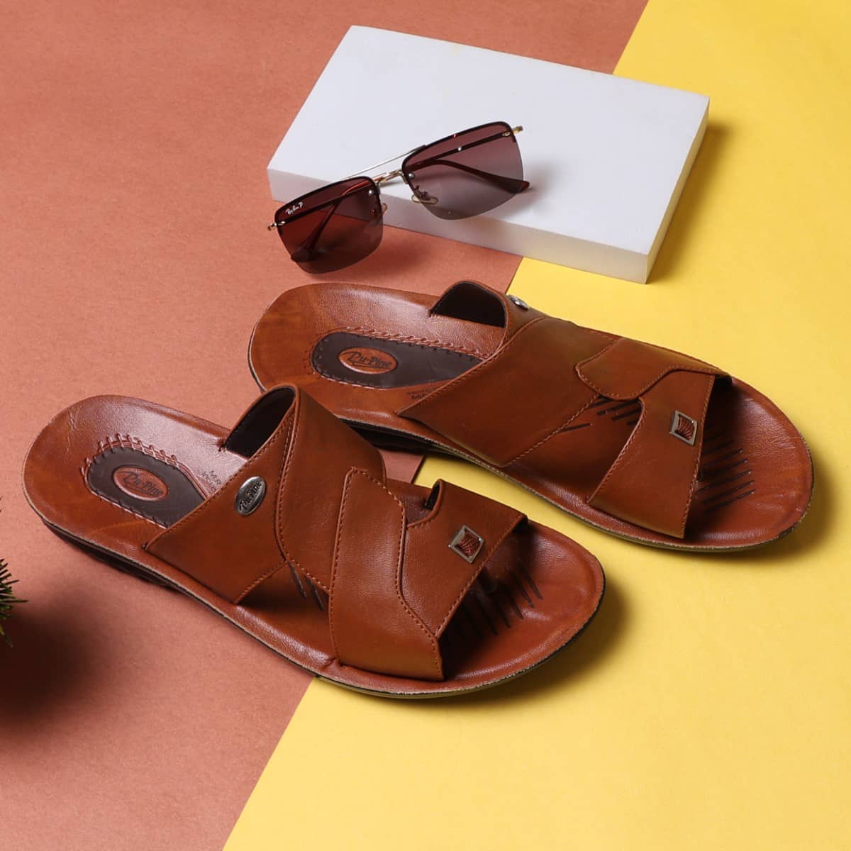 PUPINE Tan Men's Thong Flip Flop