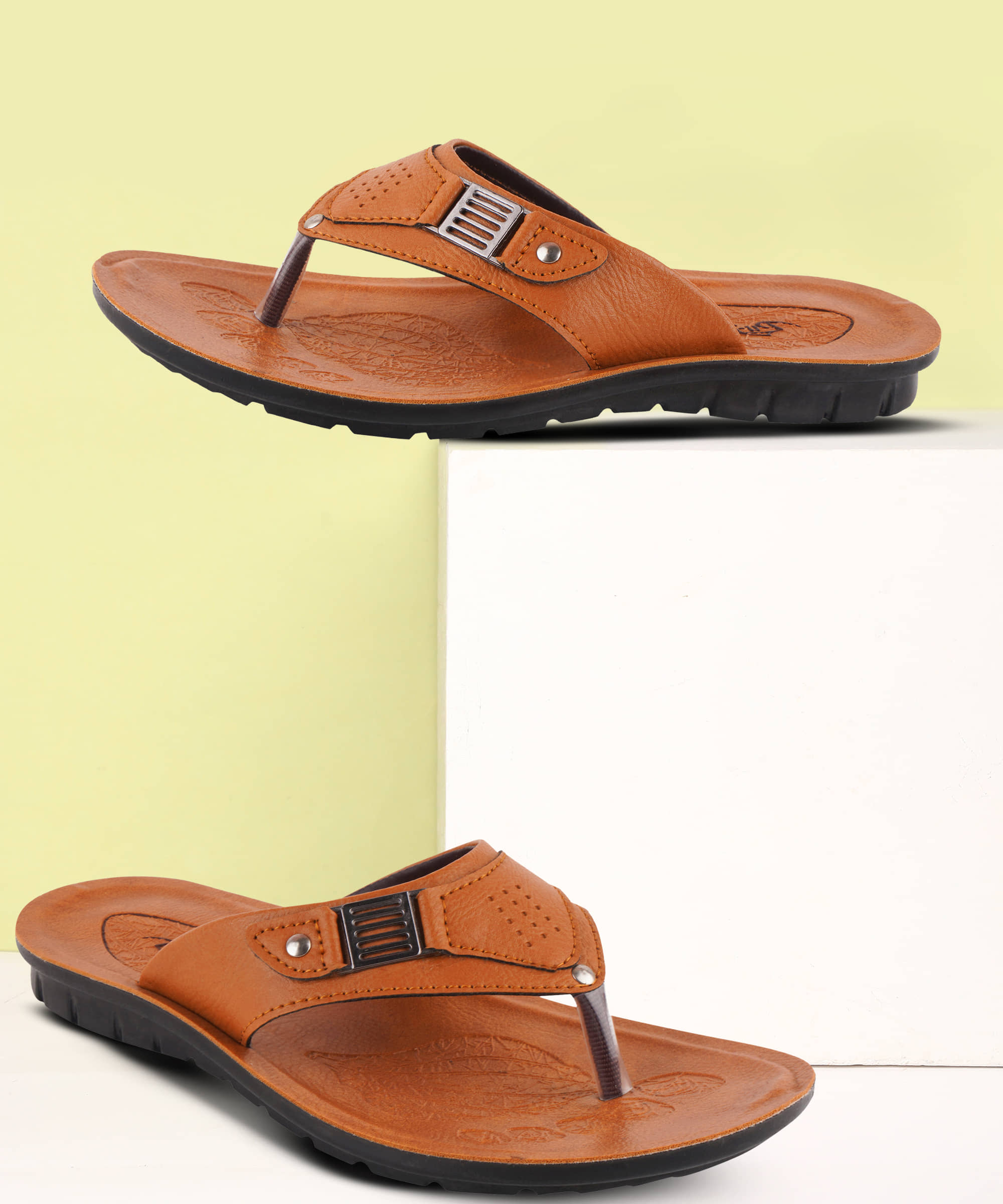 PUPINE Tan Men's Thong Flip Flop