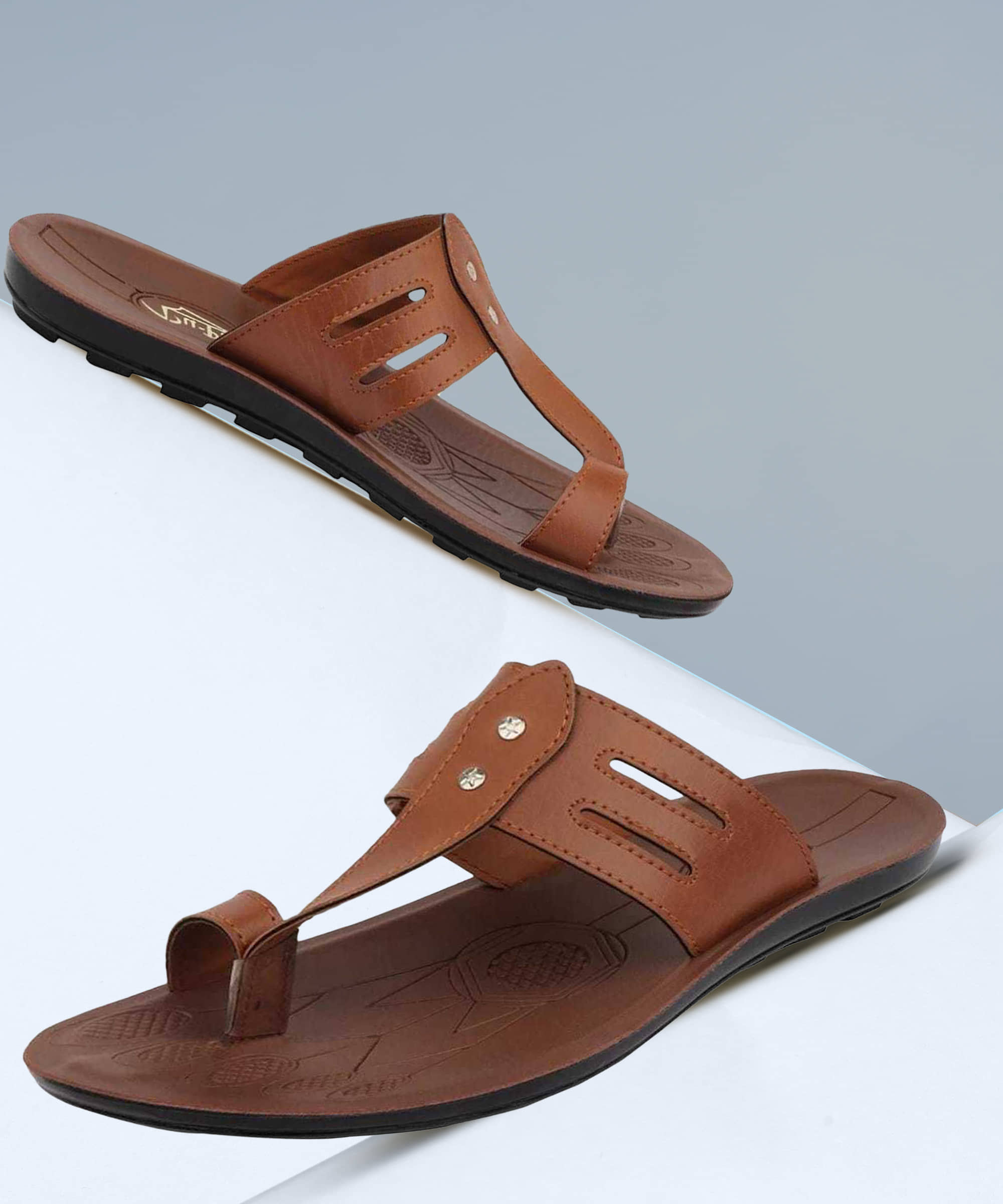 PUPINE Tan Men's Thong Flip Flop