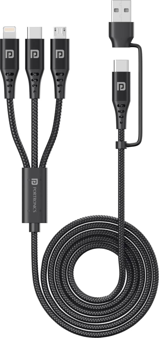     			Portronics Black 3A Type C Cable 1.5 Meter