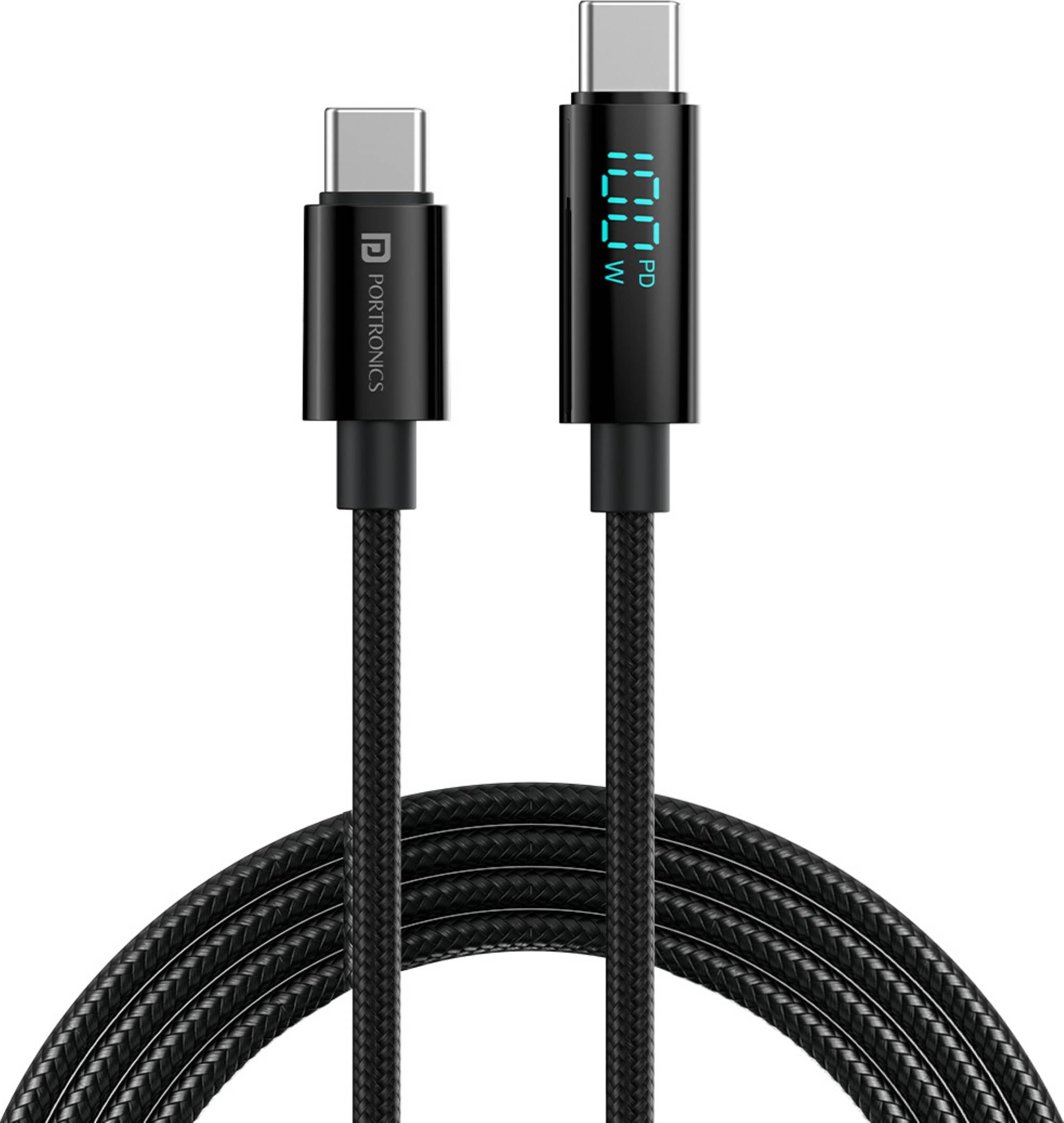 Portronics Black 3A Type C Cable 1.2 Meter Portronics Black 3A Type C Cable 1.2 Meter