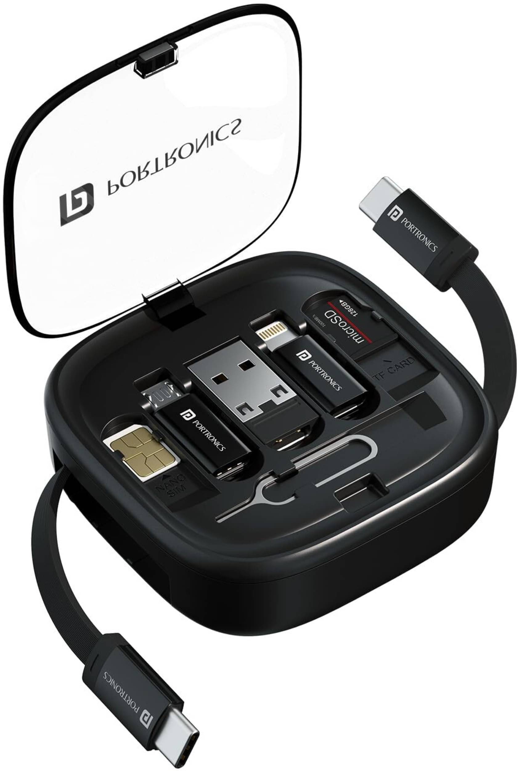     			Portronics Black 3A USB Data Cable 0.3 Meter