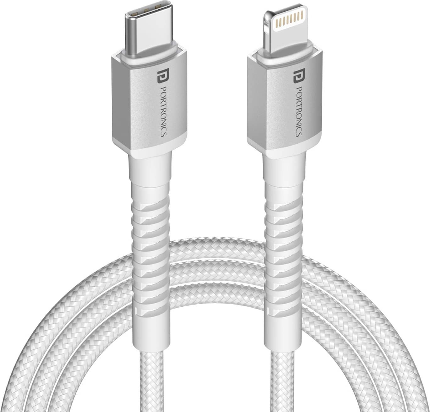 Portronics White 3A Lightning Cable 2 Meter Portronics White 3A Lightning Cable 2 Meter