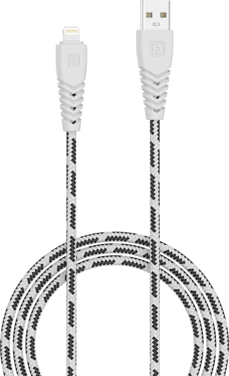     			Portronics White 3A Lightning Cable 2 Meter