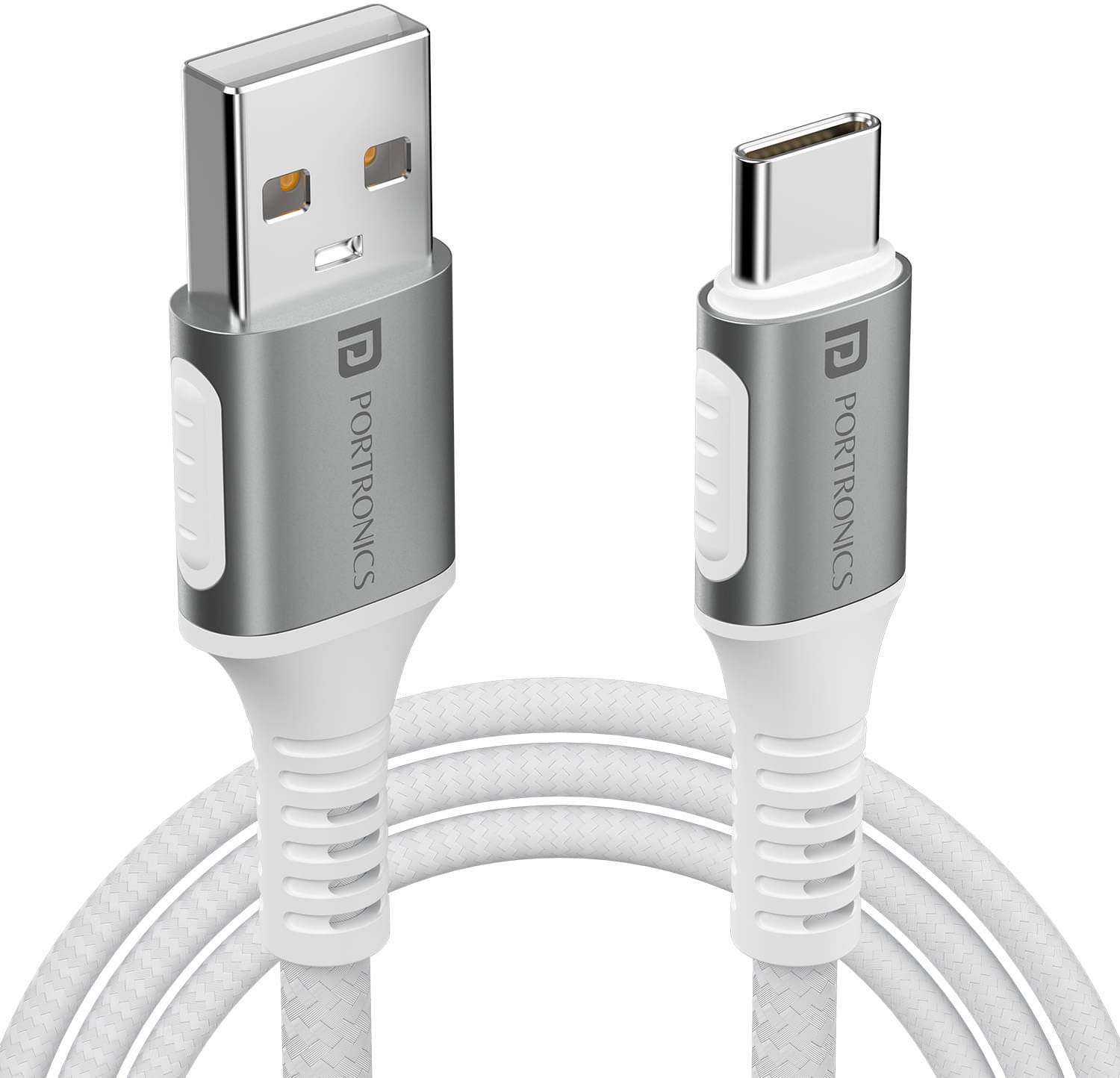     			Portronics White 3A USB Data Cable 1.5 Meter