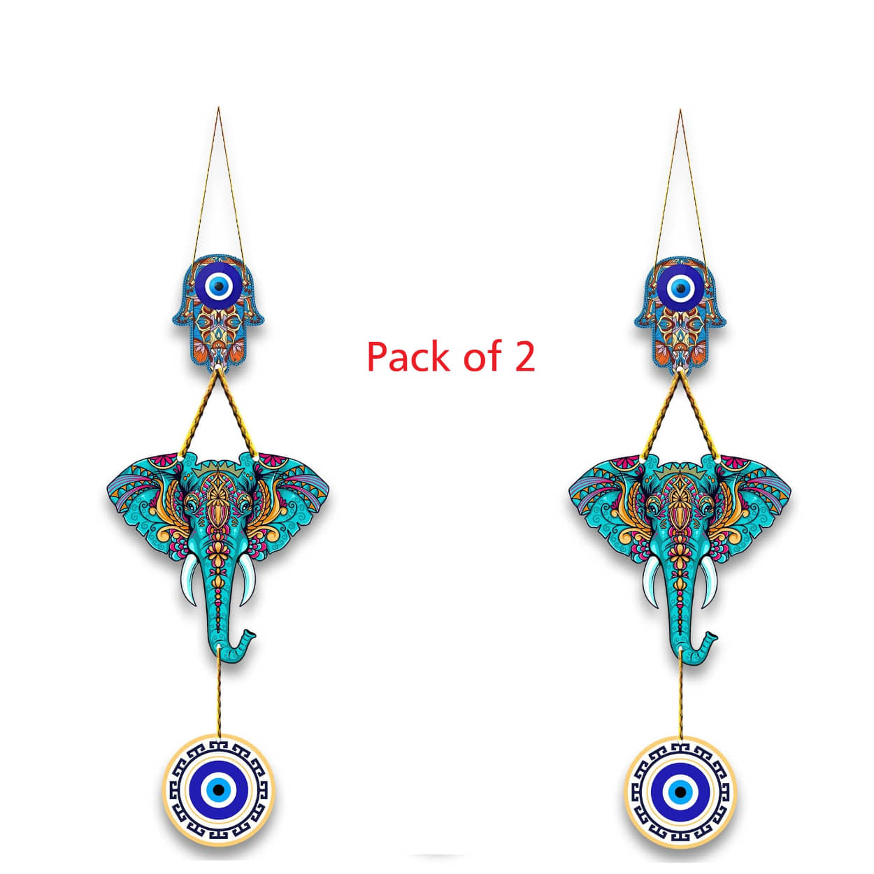 Positive Vibe Lifestyle Traditional Door Hanging 1 ft Multi ( Pack of 2 )