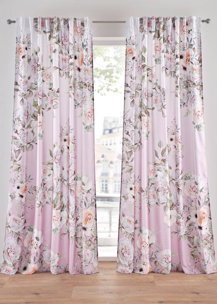 S23 Graphic Room Darkening Eyelet Curtain 9 ft ( Pack of 1 ) - Pink S23 Graphic Room Darkening Eyelet Curtain 9 ft ( Pack of 1 ) - Pink