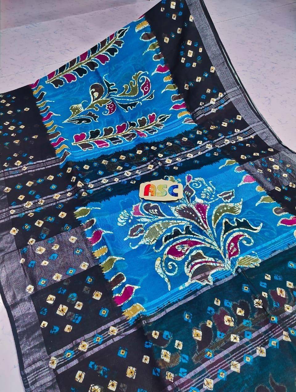 SARADA HANDLOOM Cotton Printed Saree With Unstitched Blouse Piece ( SkyBlue ) SARADA HANDLOOM Cotton Printed Saree With Unstitched Blouse Piece ( SkyBlue )