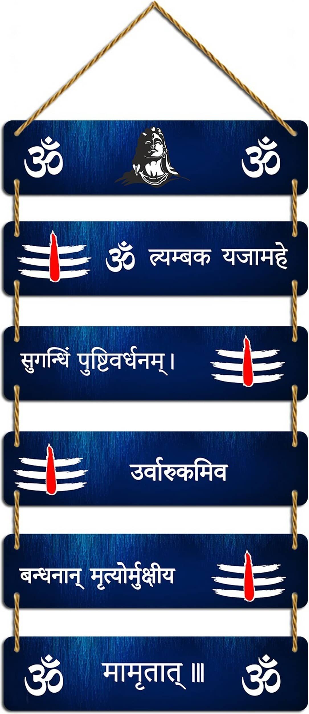 SNDArt Lord Shiva Mantra wall hanging For Home Decor Gift Items Wall Sculpture Blue - Pack of 1