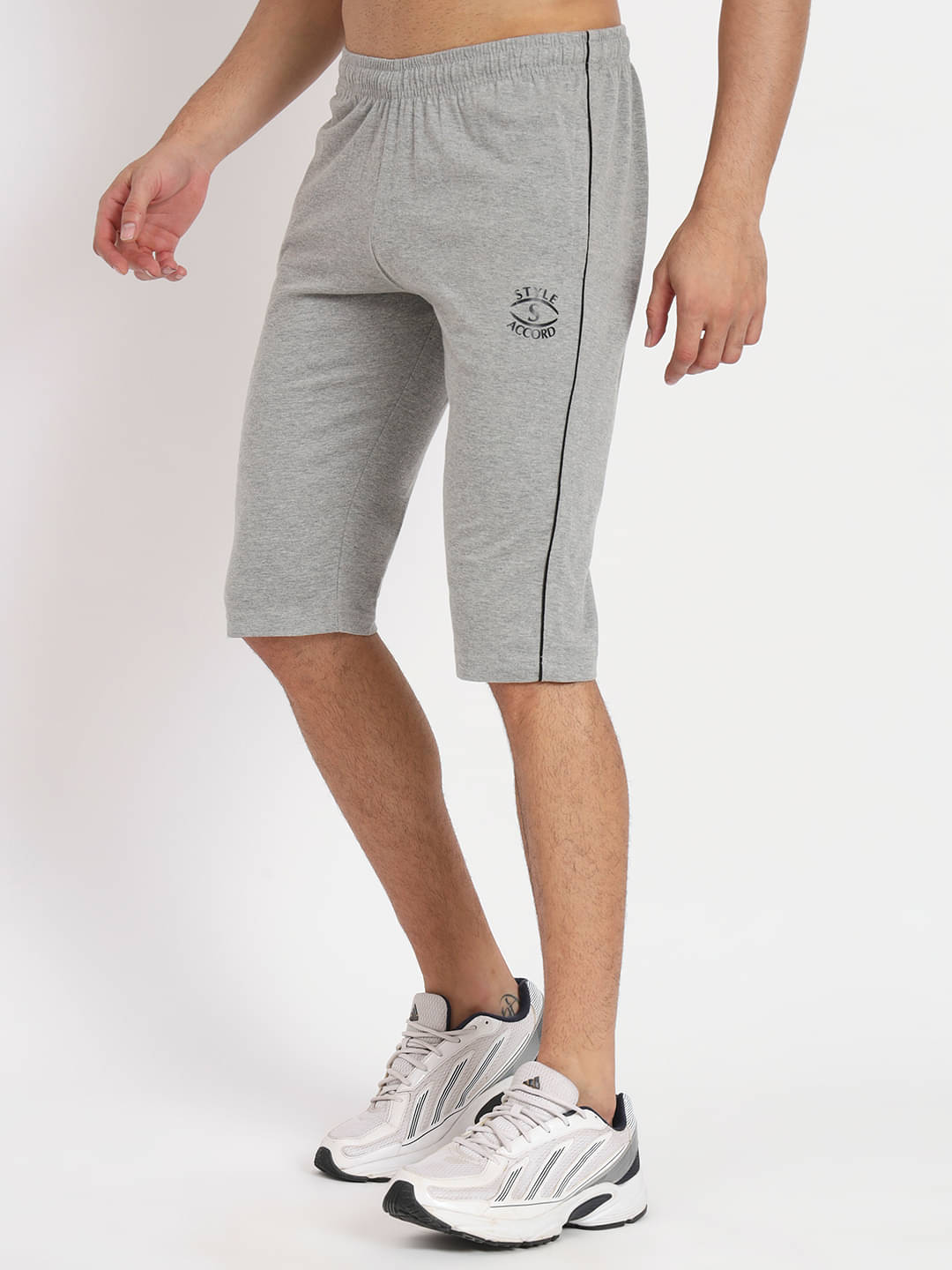     			STYLE ACCORD Grey Cotton Men's Three-Fourths ( Pack of 1 )