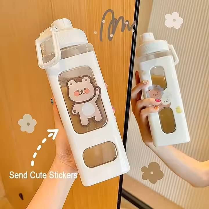 Stysol Antic Square water bottle White Plastic School Water Bottle 1000 mL ( Set of 1 ) Stysol Antic Square water bottle White Plastic School Water Bottle 1000 mL ( Set of 1 )