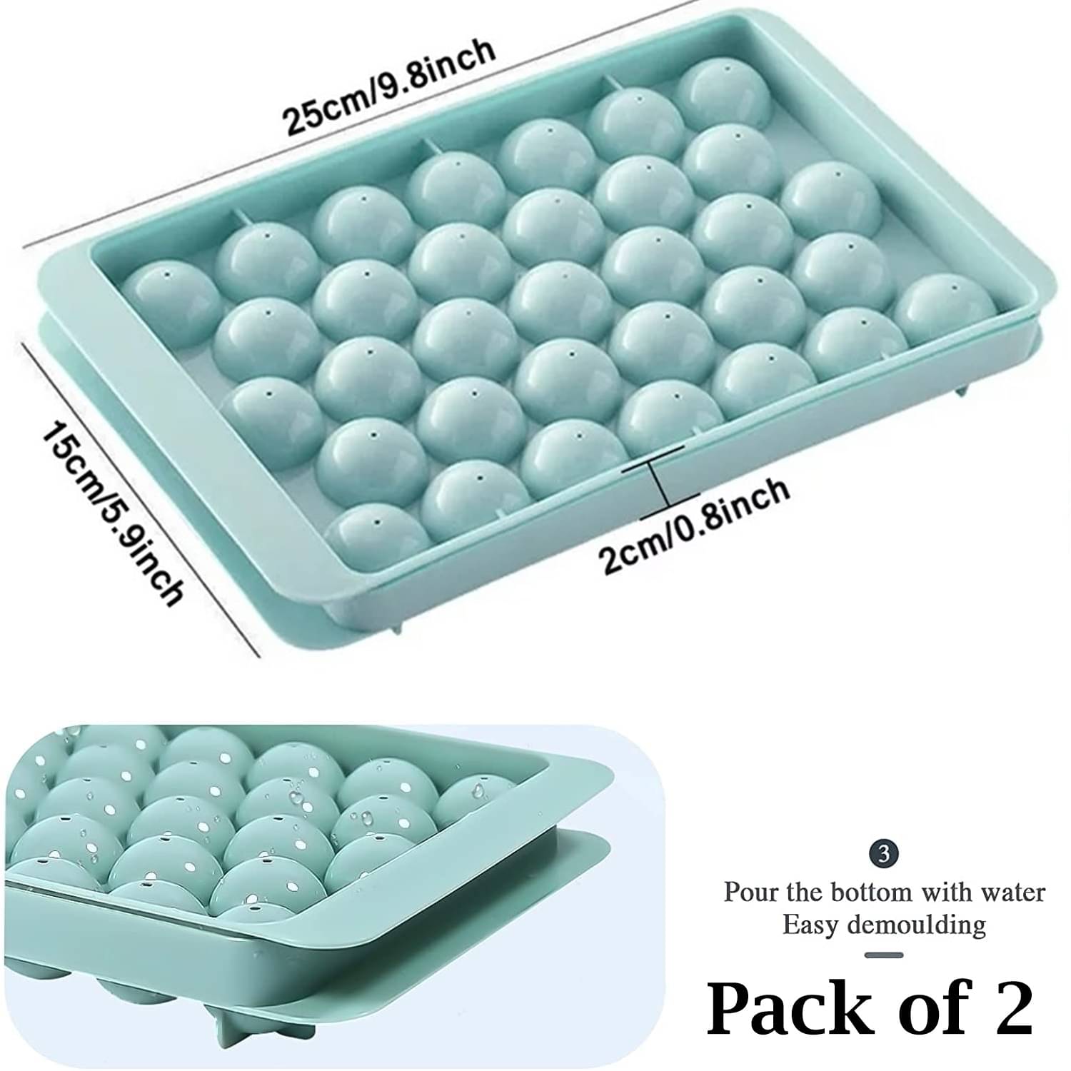     			Stysol Blue Ice Tray Light Blue 2 Pcs