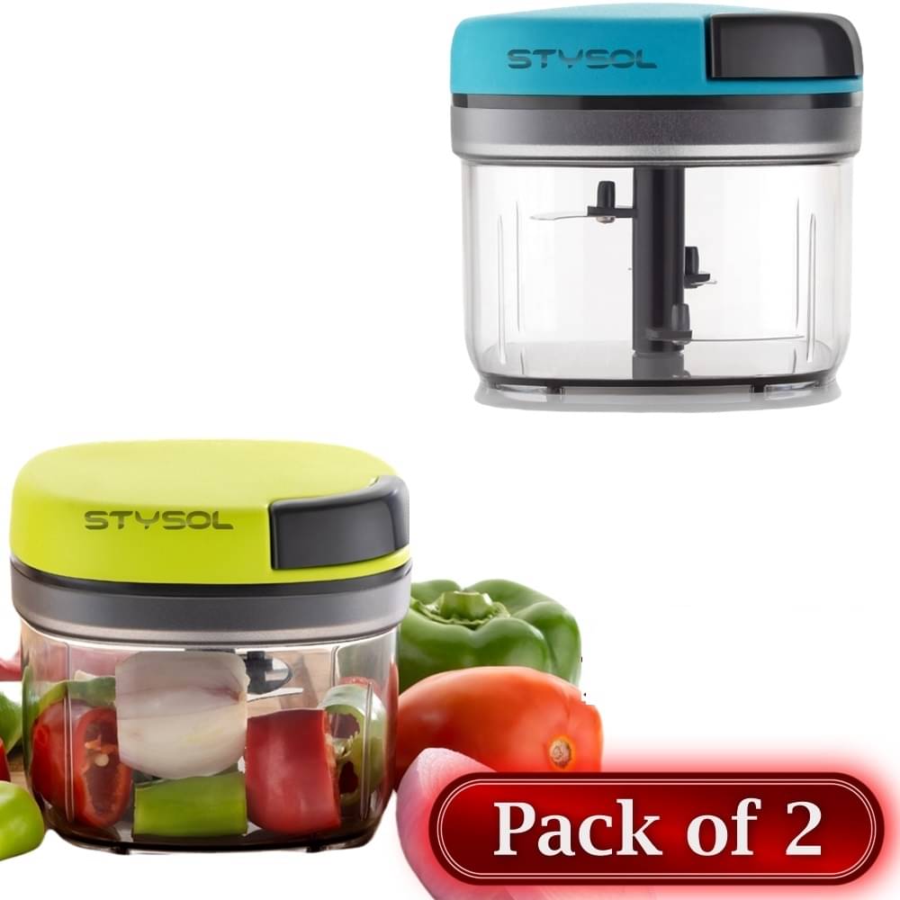 Stysol Choppers Multicolor Plastic Mannual Chopper 750 ml ( Pack of 2 ) Stysol Choppers Multicolor Plastic Mannual Chopper 750 ml ( Pack of 2 )