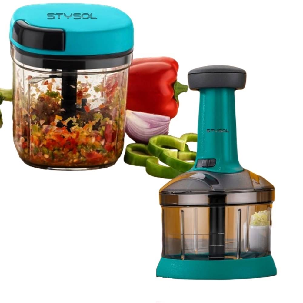     			Stysol Choppers Multicolor Plastic Mannual Chopper 1100 ml ( Pack of 2 )
