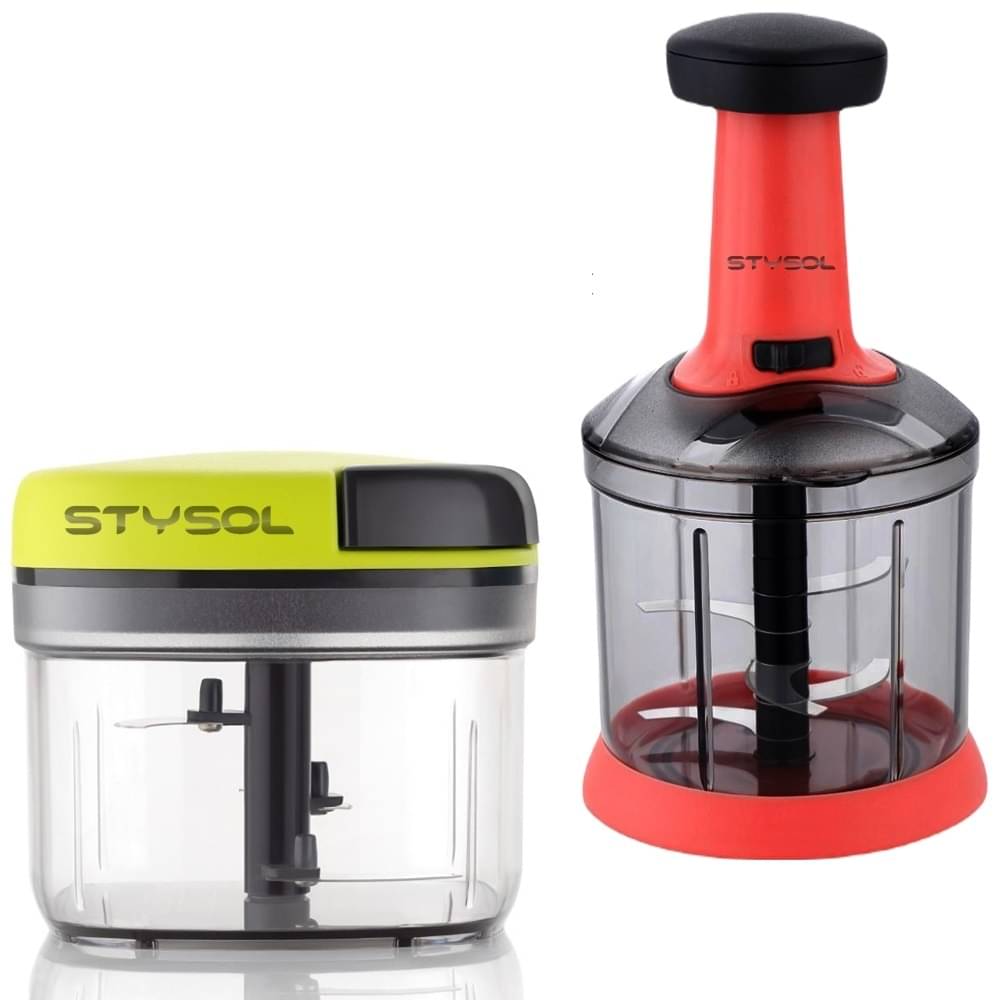 Stysol Choppers Multicolor Plastic Mannual Chopper 1100 ml ( Pack of 2 ) Stysol Choppers Multicolor Plastic Mannual Chopper 1100 ml ( Pack of 2 )