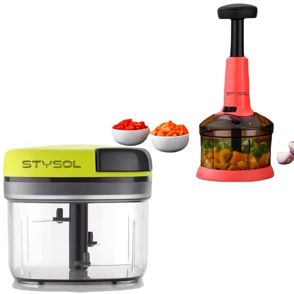 Stysol Choppers Multicolor Plastic Mannual Chopper 750 ml ( Pack of 2 ) Stysol Choppers Multicolor Plastic Mannual Chopper 750 ml ( Pack of 2 )