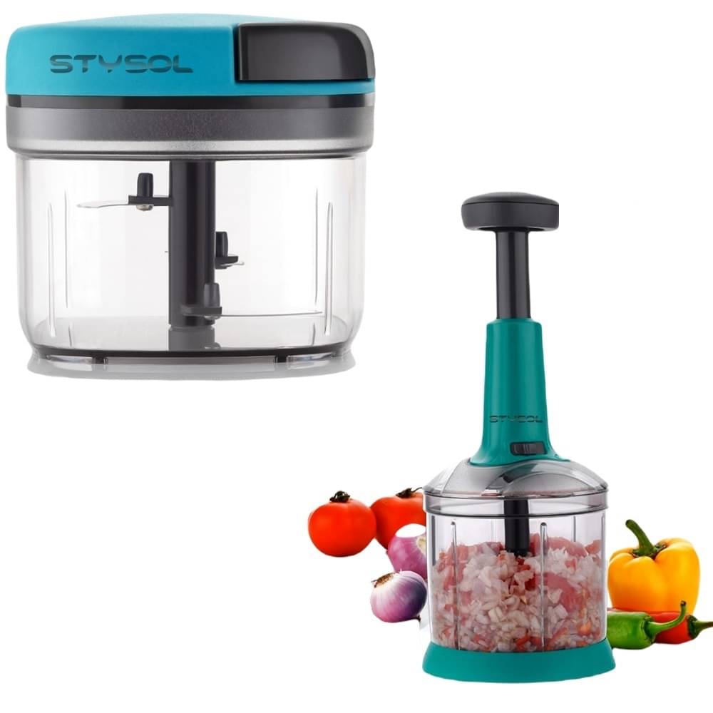 Stysol Choppers Multicolor Plastic Mannual Chopper 750 ml ( Pack of 2 ) Stysol Choppers Multicolor Plastic Mannual Chopper 750 ml ( Pack of 2 )