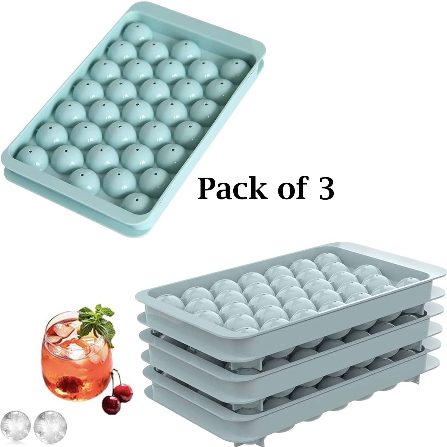     			Stysol Lolipop Ice Tray Navy Blue 3 Pcs