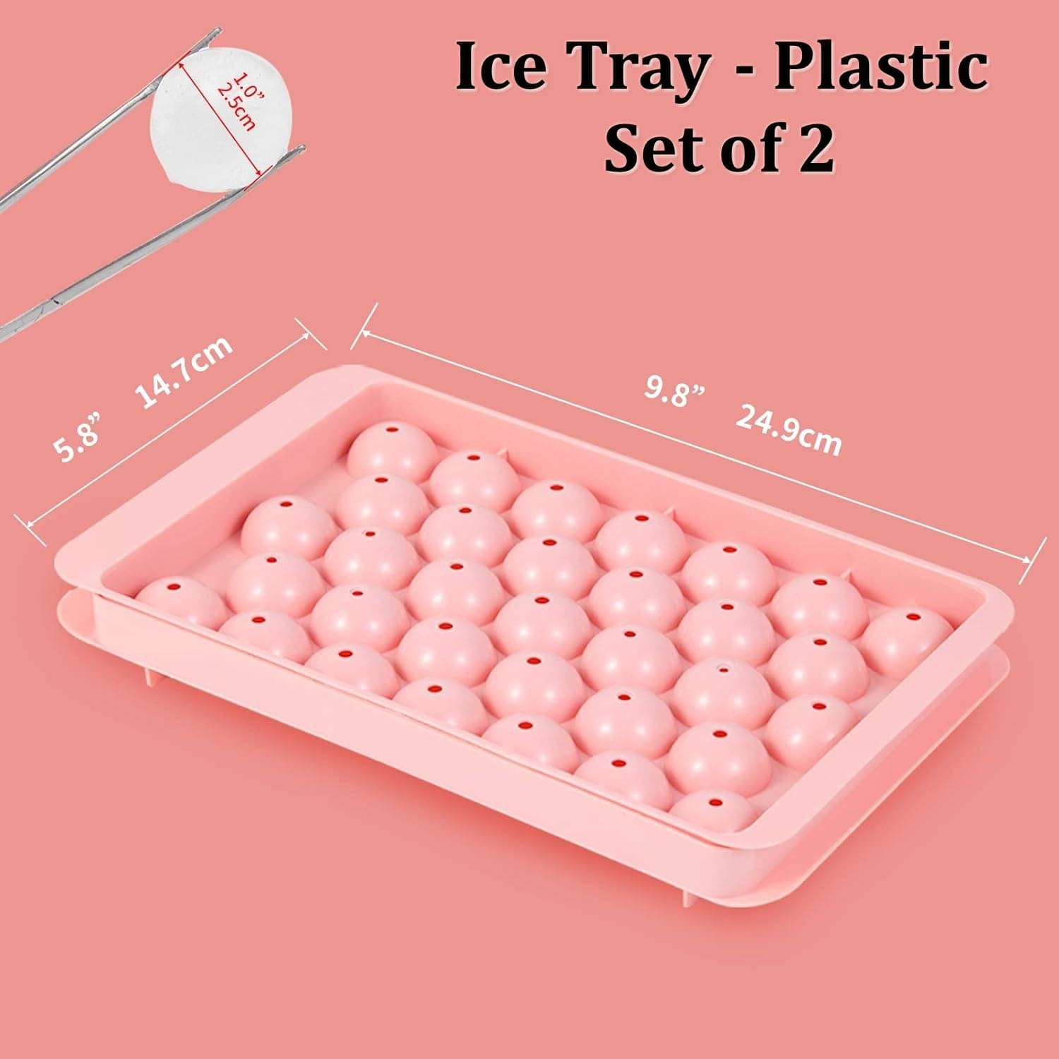    			Stysol Pink Ice Tray Peach 2 Pcs