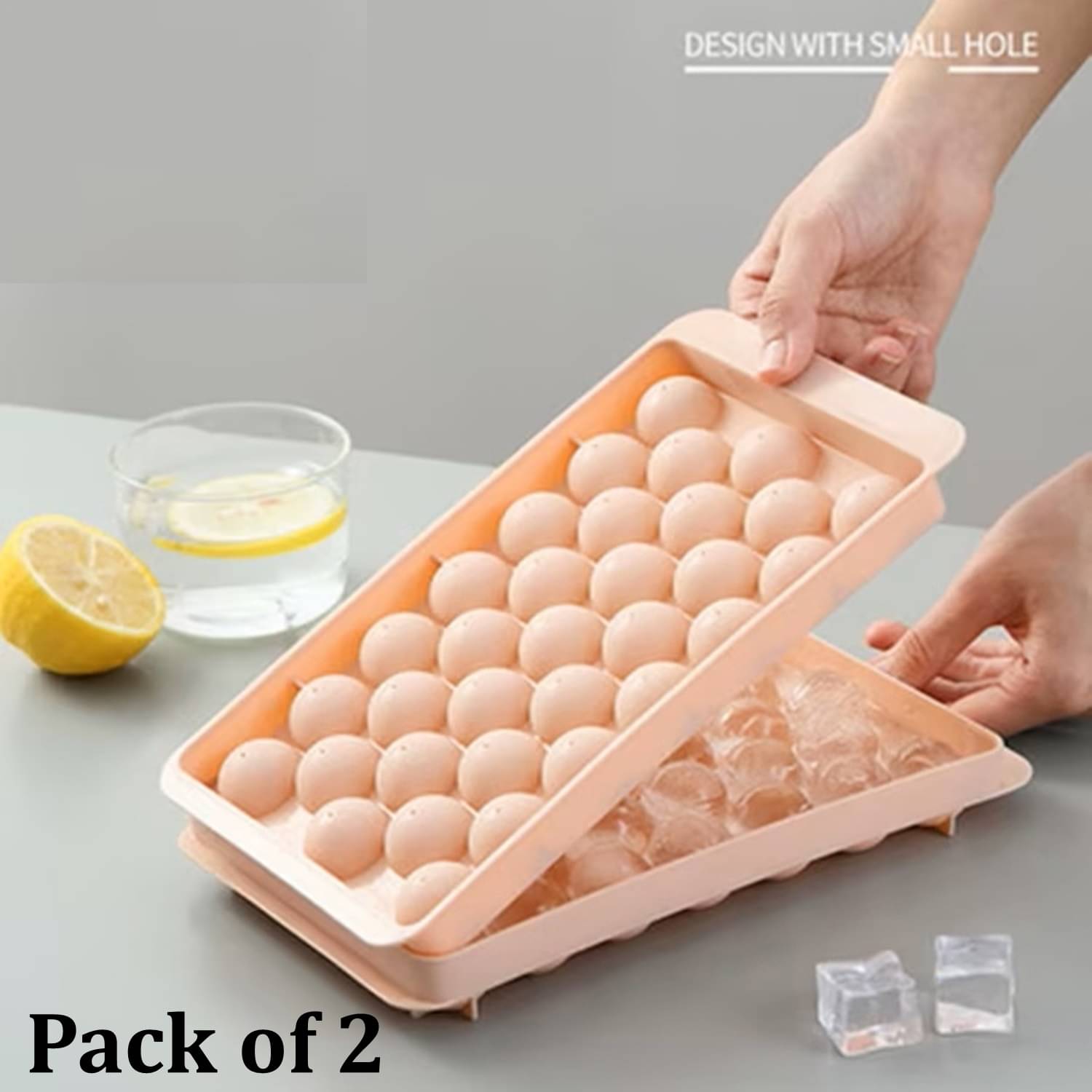     			Stysol Pink Ice Tray Peach 2 Pcs