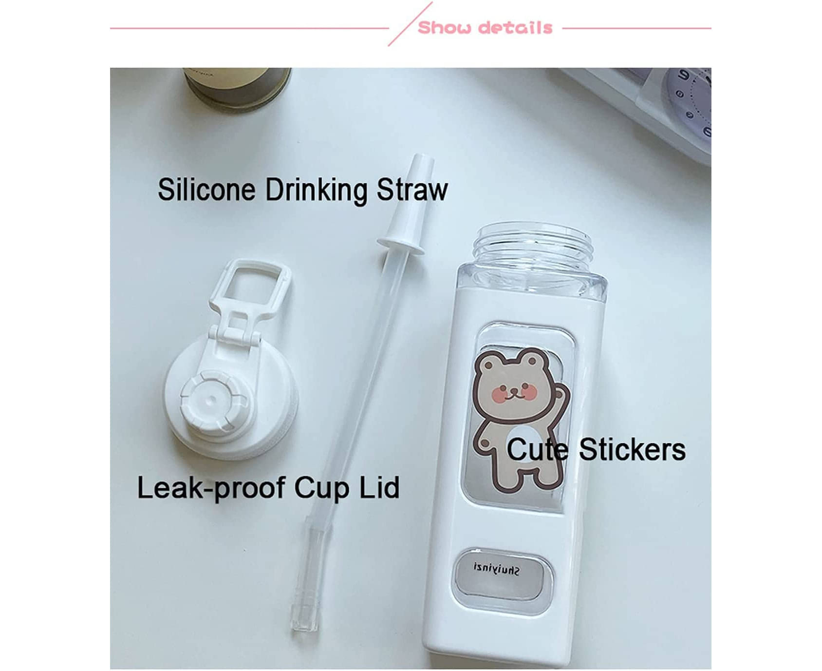 Stysol Square bottle set of 1 White Plastic School Water Bottle 1000 mL ( Set of 1 ) Stysol Square bottle set of 1 White Plastic School Water Bottle 1000 mL ( Set of 1 )