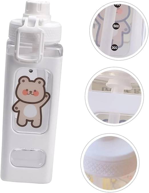     			Stysol Square bottle set of 1 White Plastic Water Bottle 1000 mL ( Set of 1 )