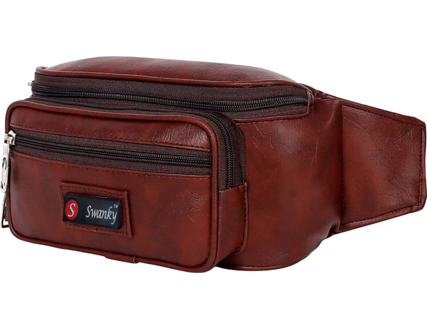 Swanky Travel Waist Bag Leather Brown Waist Pouch - Handbags | Buy online on ZillyBuy