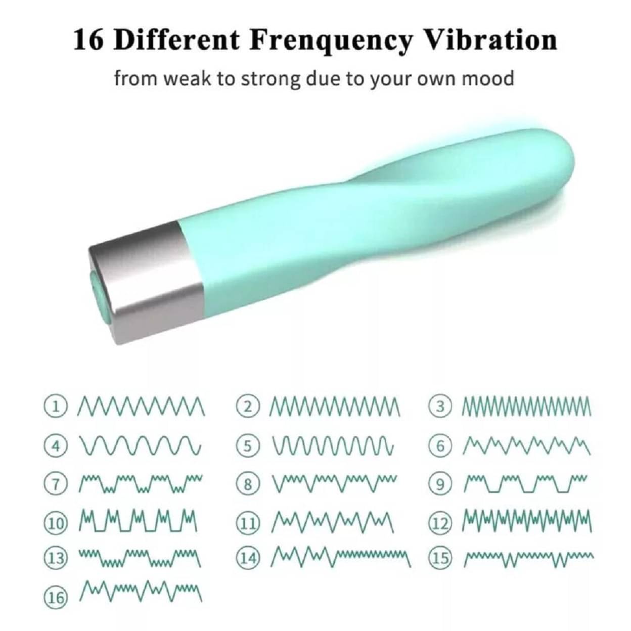 Vibrations 16 Vibration Modes Portable Manual Massager Vibrations 16 Vibration Modes Portable Manual Massager