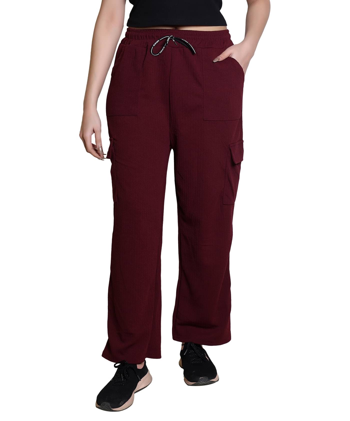     			Whyme Fashion Pack of 1 Polyester Straight Women's Joggers ( Coral )