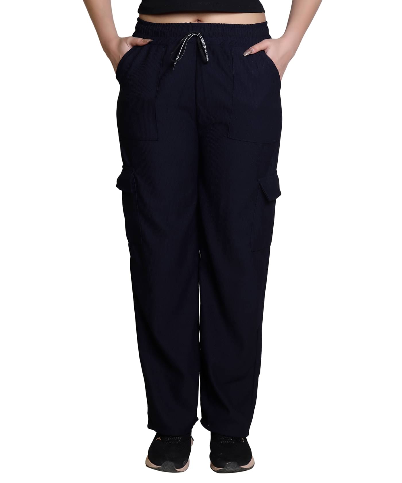     			Whyme Fashion Pack of 1 Polyester Straight Women's Joggers ( Navy Blue )