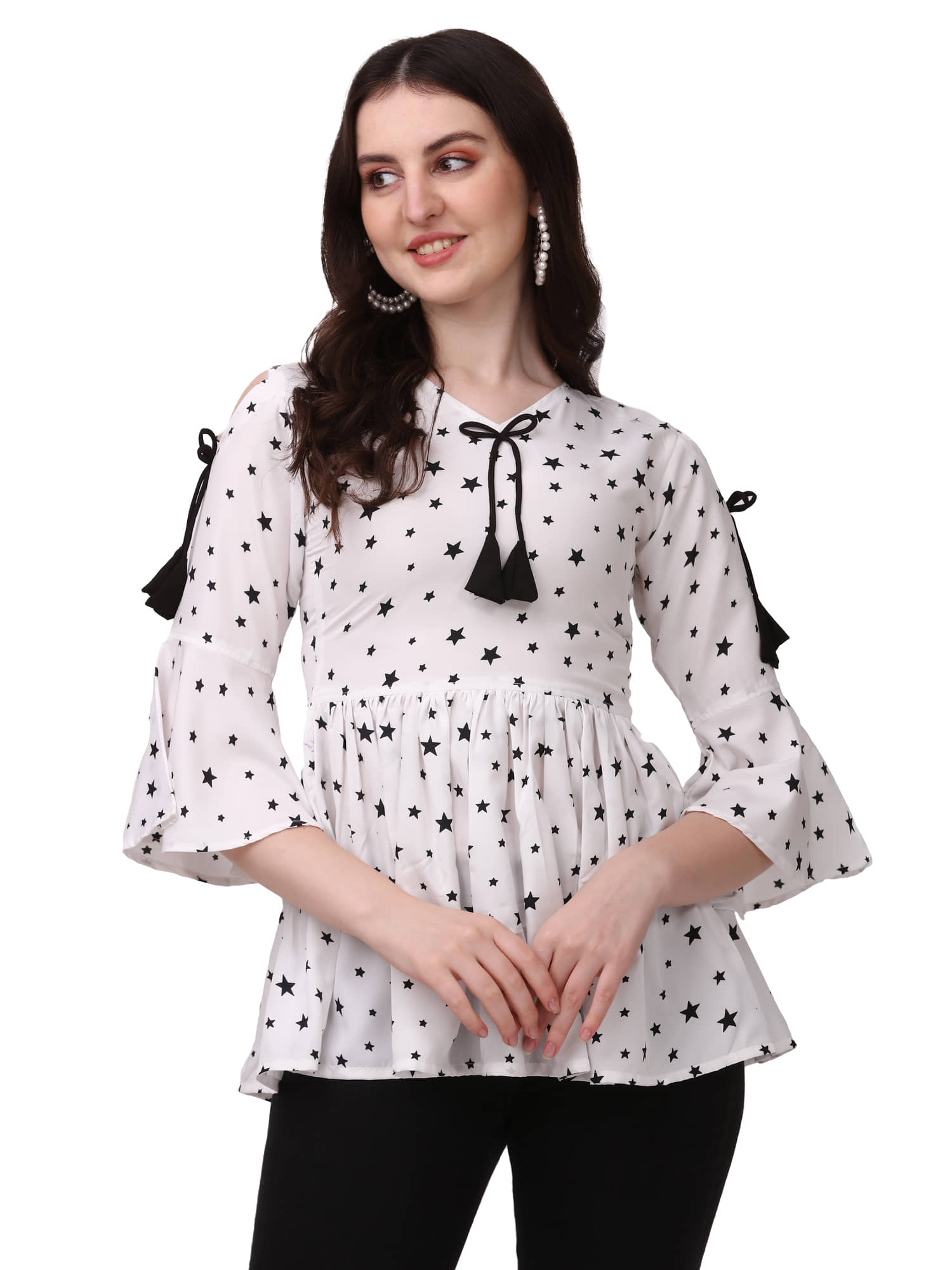 ZELZIS Women's Crepe Tunic ( White )